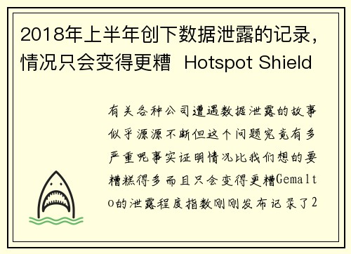 2018年上半年创下数据泄露的记录，情况只会变得更糟  Hotspot Shield VPN